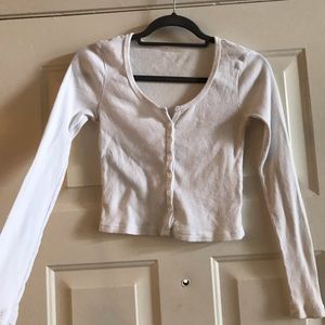 Long Sleeve Cropped Henley